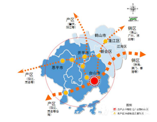 江門市農產品冷鏈物流優勢產區產業園空間布局圖